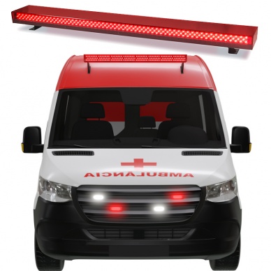 Kit ambul�ncia giroflex barra 1.20mt 4 estrobo 12v