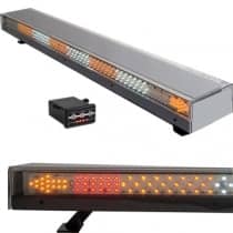 Giroled giroflex sinalizador barra 1.20mt 12v 24v bicolor com sinaleira pisca
