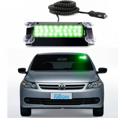 Estrobo Interno Para brisa Flash Verde 12/24V