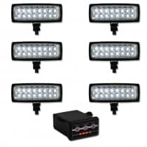 Estrobo farol aux. Milha com 6 far�is 6 efeitos 12v/24v- cores