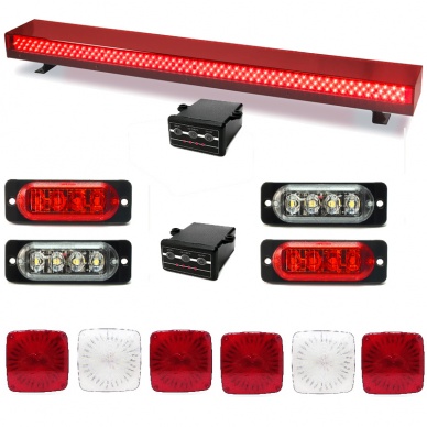 Kit ambul�ncia Barra 1.20mt vermelha com 6 lanternas e estrobos