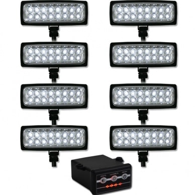 Estrobo farol aux. milha com 8 far�is 6 efeitos 12v/ 24v- cores