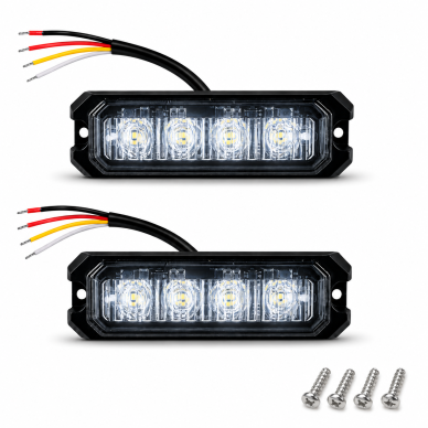 Par de Estrobo bivolt 12v 24v led branco