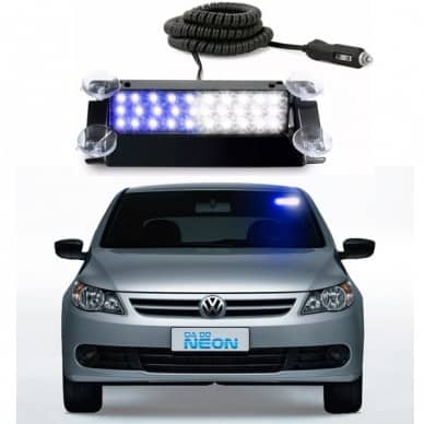 Estrobo Interno Para brisa Flash Azul e Branco 12v/24v