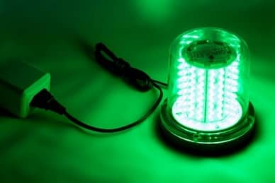 Giroled Giroflex redondo led verde e copo transparente fixa��o por parafusos com 128 leds bivolt 110/220v
