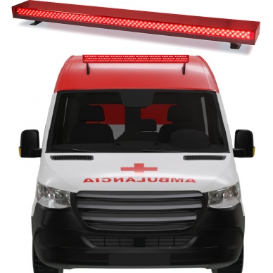 Giroled giroflex sinalizador barra 1.20mt 12v vermelho