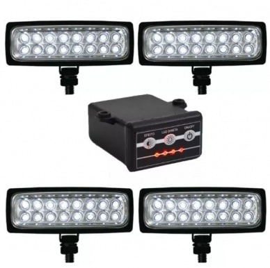 Estrobo duplo e Farol auxiliar duplo. 12v/24v V�rias cores e efeitos