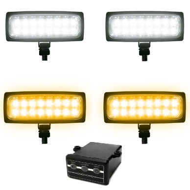 Estrobo duplo e Farol auxiliar duplo 12v ou24v �mbar e Branco