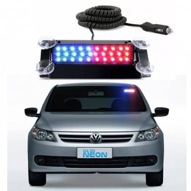 Estrobo Interno Para brisa Flash Azul e Vermelho 12/24V