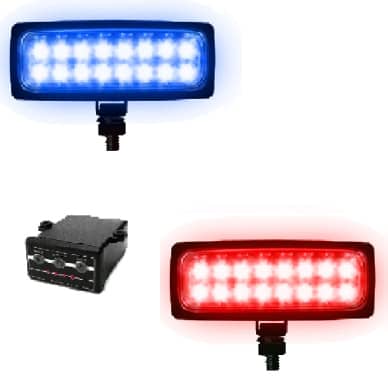 Estrobo em 2 cores.12v/24v 1 farol azul 1 farol vermelho. 6 efeitos de luz