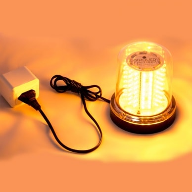Giroled Giroflex redondo led �mbar e copo transparente fixa��o por parafusos com 128 leds bivolt 110/220v tomada