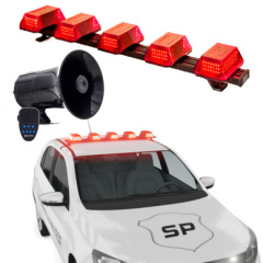 Giroflex Giroled Plus 1.0mt Vermelho 12v E Sirene Ambul�ncia