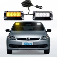 Estrobo Interno Duplo Para brisa Flash �mbar e Branco 12vcc