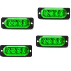 4 Sinaleira Lanterna bivolt 12v 24v Led SMD verde 0,8w