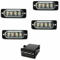 4 Estrobo Led branco SMD alta visualiza��o efeitos