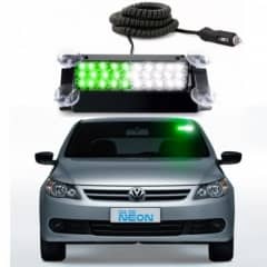 Estrobo Interno Para brisa Flash Verde e Branco 12/24V
