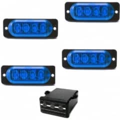 4 Estrobo Led azul SMD alta visualiza��o efeitos