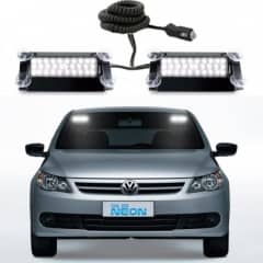 Estrobo Interno Duplo Para brisa Flash Branco 12vcc