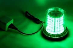 Giroled Giroflex redondo led verde e copo transparente fixa��o por parafusos com 128 leds bivolt 110/220v
