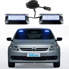 Estrobo Interno Duplo Para brisa Flash Azul 12vcc