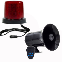 Giroled redondo 128 leds vermelho com im� e plug e sirene 12v