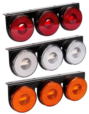 Conjunto Lanterna Led 85mm 3 Marias Caminh�o Carreta 12v 24v