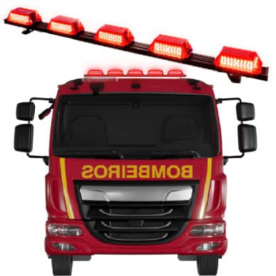 Giroflex 1.70mt 5 c�pulas 324 leds 12vcc 24vcc vermelho