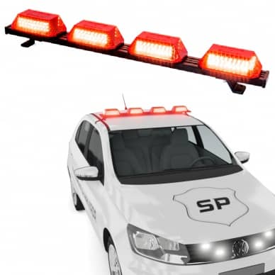 Giroflex 1.0mt 4 c�pulas 264 leds 12vcc vermelho com engate r�pido