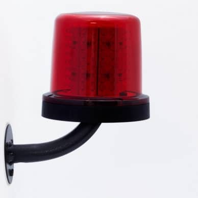 Giroled Giroflex redondo vermelho com suporte parede e 128 leds 12vcc 24vcc